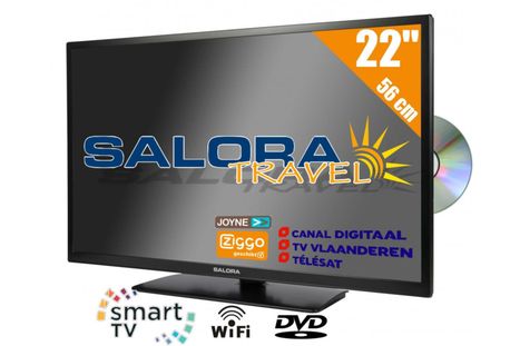 Salora 22" Travel TV 12/230V Smart Wifi DVD