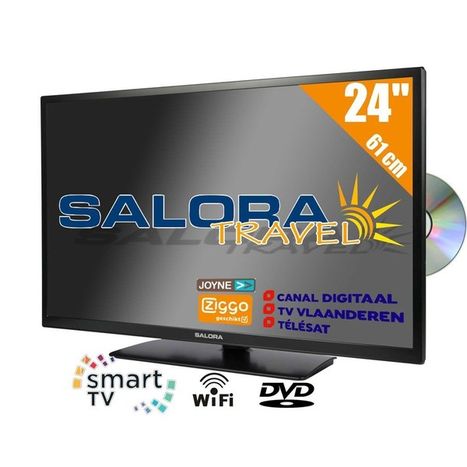 Salora 24" Travel TV 12/230V Smart Wifi DVD