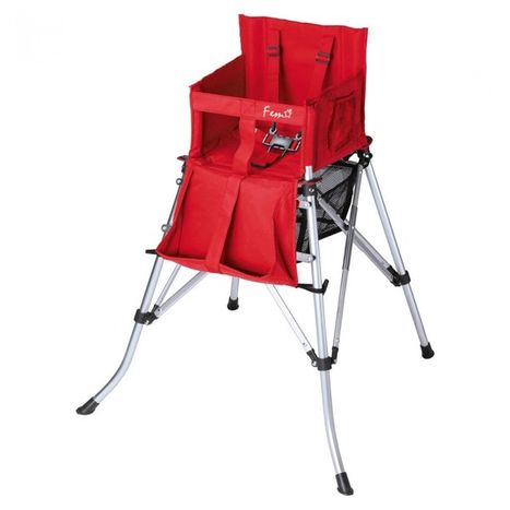 Skladacia cestovná stolička pre deti - červená